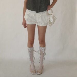 Y2k Balletcore Polka Dot Bow Calf Socks